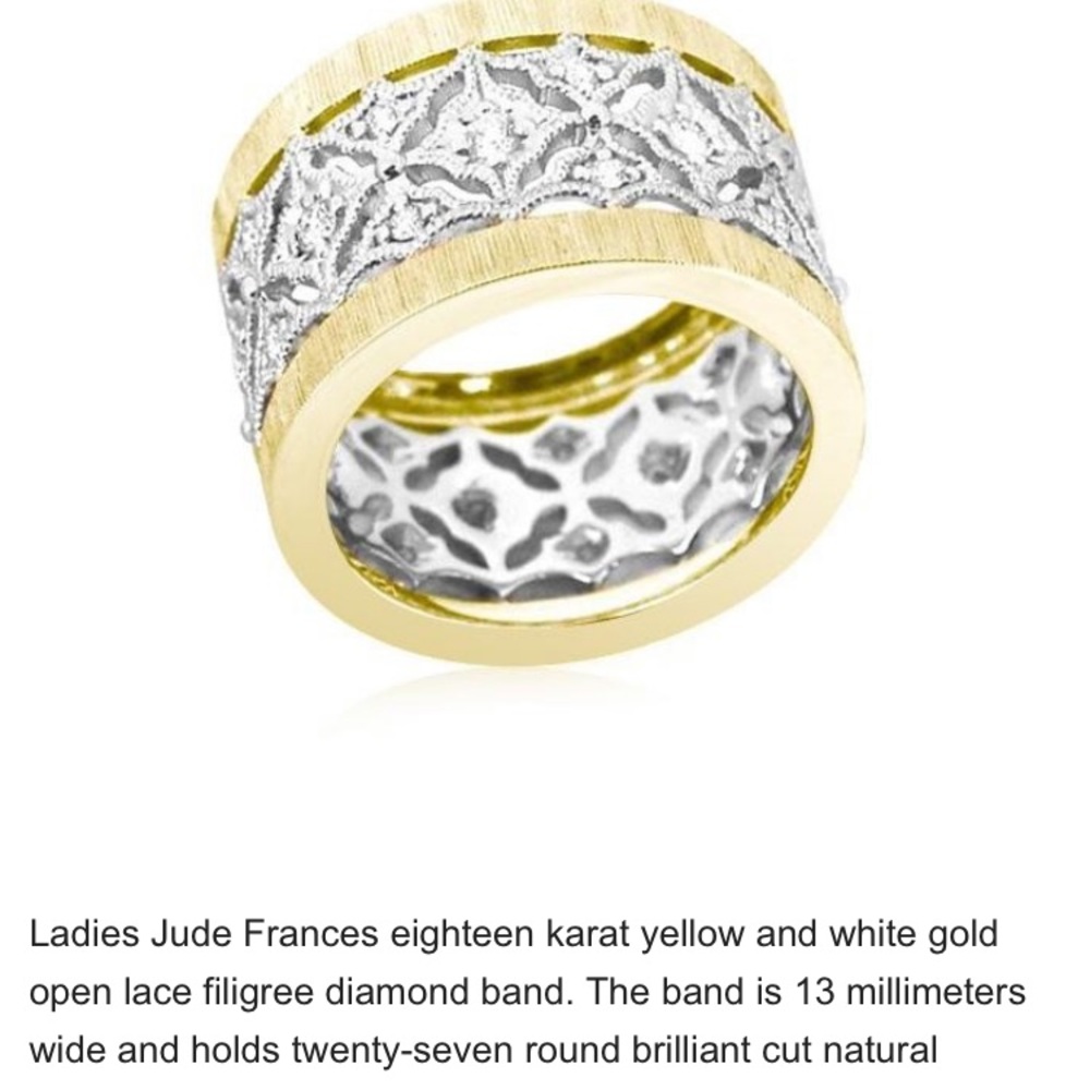 Judith Frances lace 18k white gold diamond band